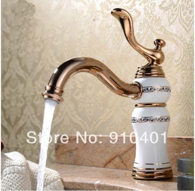 Wholesale And Retail Promotion NEW Euro Rose Golden Bathroom Basin Faucet Single Handle Vanity Sink Mixer Tap [Golden Faucet-2862|]