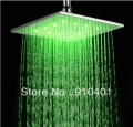 Wholesale And Retail Promotion NEW LED Colors Brushed Nickel Brass Bath Shower Head 12