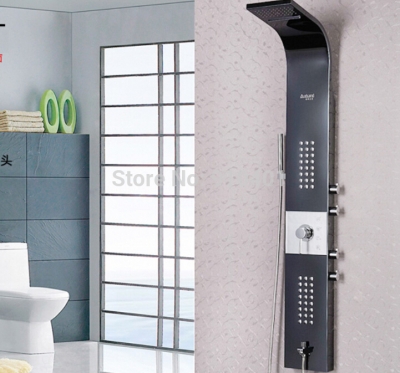 Wholesale And Retail Promotion NEW Luxury Rain Shower Panel Tub Mixer Tap Massage Jets Sprayer With Hand Shower