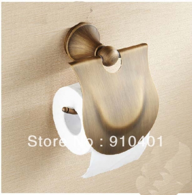 Wholesale And Retail Promotion NEW Modern Antique Brass Wall Mounted Toilet Paper Holder Tissue Bar With Cover