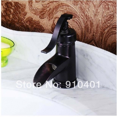 Wholesale And Retail Promotion NEW Oil Rubbed Bronze Bathroom Water Pump Faucet Waterfall Vanity Sink Mixer Tap