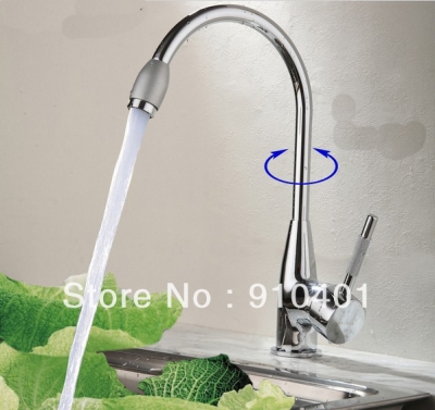 Wholesale And Retail Promotion NEW Swivel Spout Chrome Kitchen Sink Faucets Vessel Sink Mixer Tap Single Handle [Chrome Faucet-855|]