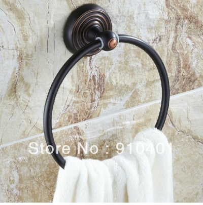 Wholesale And Retail Promotion Oil Rubbed Bronze Ceramic Bathroom Towel Rack Holder Towel Bar Round Towel Ring [Towel bar ring shelf-4796|]