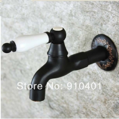 Wholesale And Retail Promotion Oil Rubbed Bronze Washing Machine Water Tap Flower Carved Pool Laundry Sink Tap [Washing Machine Faucet-4613|]