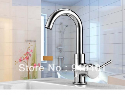 Wholesale And Retail Promotion Polished Chrome Brass Deck Mounted Bathroom Basin Faucet Single Handle Mixer Tap