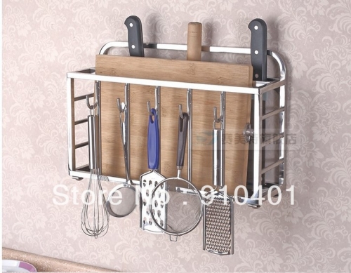 Wholesale And Retail Promotion Wall Mounted Polished kitchen Accessories Shelf Multifuction Kitchen Tool Shelf