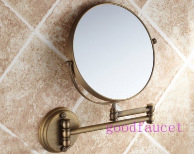 antique bronze wall mounted mirror makeup magnifying mirror brass round mirror 8 inch fual faces [Make-up mirror-3619|]