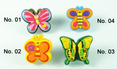 -10pcs/lot butterfly series kids room cabinet Knobs pull handles soft Rubber material colorful [KidsHandles-580|]