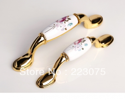 -96mm tulip gold handle and knobs / drawer pull /furniture hardware handle / door pull C:96mm