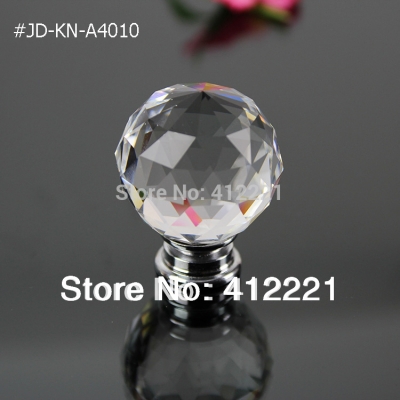 11pcs/lot mixed 40 and 30 mm crystal glass triangle cut faces ball knob handle in silver for cabinet