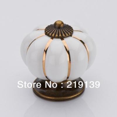 2x40mm Colorful Pumpkin Porcelain Cabinet Ceramic Knob Drawer Pull Handle Kitchen Door Wardrobe Furniture Hardware
