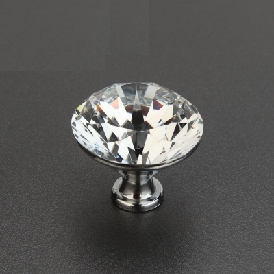 32mm Diamond Shape Crystal Glass Cabinet Knob Cupboard Drawer door Pull Handle, Furniture Hardware Handle Knobs Cabinet Door New [CrystalKnobs-151|]