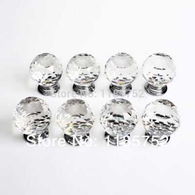 5 PCS Set 30mm Clear Crystal Home Decorative Kitchen Drawer Door Cabinet Knobs Handles Pulls Furniture Hardware Free Shipping