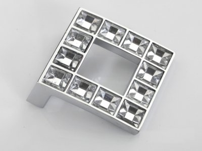 50PCS K9 Crystal Glass Chrome Furniture Knobs Cabinet Door Handle (Sizes: 48mm*48mm)
