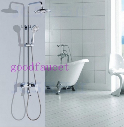 Luxury Modern Shower Set Faucet Full Brass Shower Head Chrome Polished Bathroom Tub /Shower Faucet Combo Mixer [Chrome Shower-2514|]