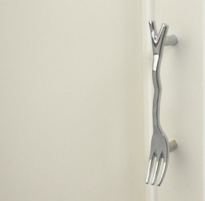 Novelty Silver Fork Handle Cupboard Cabinet Drawer Door Knob Pulls MBS201-5