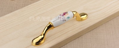 Tulip Ceramics Cabinet Wardrobe Cupboard Knob Drawer Door Pulls Handles 96mm 3.78" MBS363-3