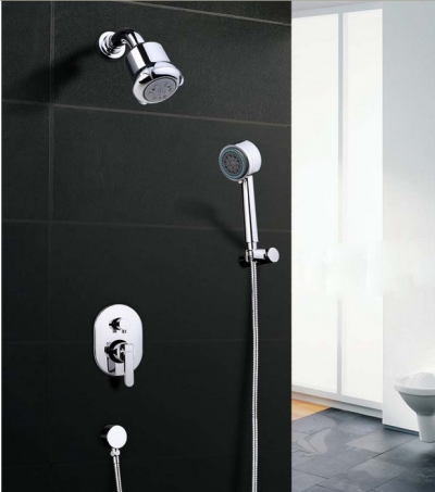 Wholdsale And Retail Promotion New Chrome Brass Wall Mounted Pressure Balance Shower Set Faucet W/ Hand Shower