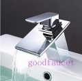 Wholesale / retail bathroom basin waterfall faucet deck mounted single handle mixer vessel sink mixer tap chrome