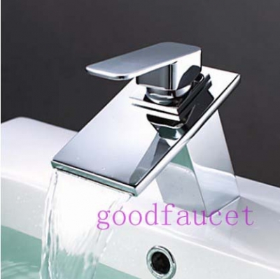 Wholesale / retail bathroom basin waterfall faucet deck mounted single handle mixer vessel sink mixer tap chrome [Chrome Faucet-1440|]