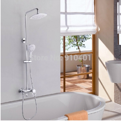 Wholesale And Retail Promotion Bathroom Chrome Rain Shower Faucet Wall Mounted Tub Mixer Tap With Hand Shower