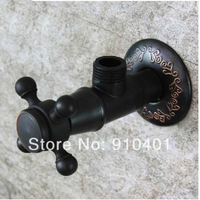 Wholesale And Retail Promotion Bathroom Faucet Oil Rubbed Bronze Cross Handle Triangle Angle Valves Stop Valve [Bath Accessories-675|]