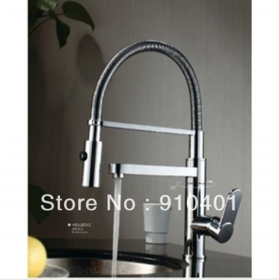 Wholesale And Retail Promotion Chrome Brass Kitchen Bar Sink Mixer Tap Faucet Dual Swivel Spout Single Handle [Chrome Faucet-982|]