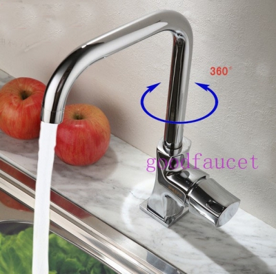 Wholesale And Retail Promotion Chrome Brass Kitchen Faucet Swivel Spout Sink Mixer Tap Single Handle Faucet [Chrome Faucet-1092|]