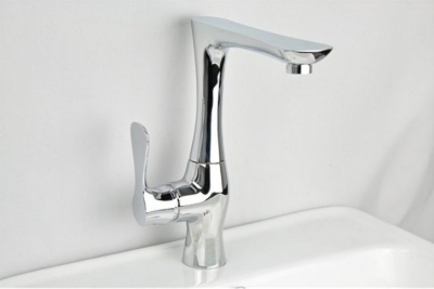 Wholesale And Retail Promotion Deck Mount Bathroom Basin Faucet Vanity Sink Mixer Tap Chrome single handle [Chrome Faucet-1512|]