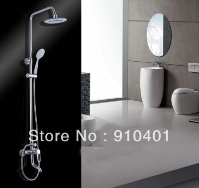 Wholesale And Retail Promotion Luxury Chrome Finish Shower Faucet Set 8" Shower Head Tub Mixer Tap Hand Shower