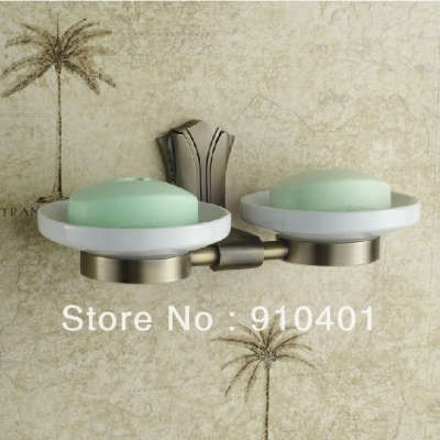 Wholesale And Retail Promotion Luxury Modern Antique Brass Bathroom Shower Soap Dish Holder Dual Ceramic Dishes [Soap Dispenser Soap Dish-4264|]