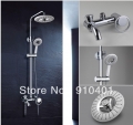 Wholesale And Retail Promotion Luxury Wall Mounted Chrome Finish Shower Faucet Set 8