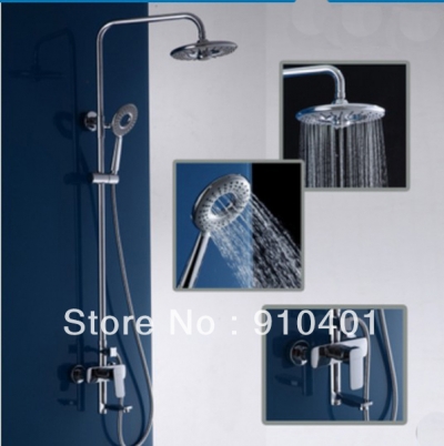 Wholesale And Retail Promotion NEW Bathroom Rain Round Ring High Pressure Shower Faucet Set Bathtub Mixer Tap [Chrome Shower-2236|]