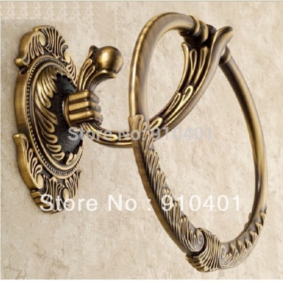 Wholesale And Retail Promotion NEW Bathroom Wall Mounted Antique Bronze Euro Style Flower Towel Ring Towel Rack