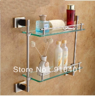 Wholesale And Retail Promotion NEW Golden Antique Wall Mounted Bathroom Shelf Storage Holder Square Style Shelf