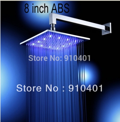 Wholesale And Retail Promotion NEW LED Colors Changing 8 Inches Rain Square Bathroom Shower Head Chrome Finish