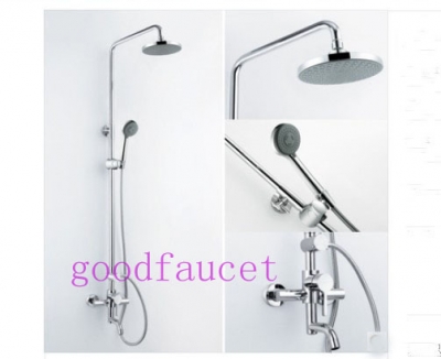 Wholesale And Retail Promotion NEW Luxury Bathroom Rain Shower Faucet Tub Mixer Tap With Hand Shower Set Chrome