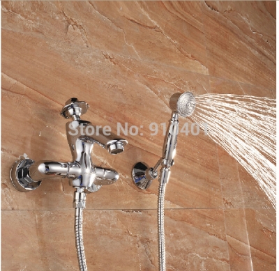 Wholesale And Retail Promotion NEW Polished Chrome Brass Bathroom Tub Faucet Hand Shower Wall Mounted Mixer Tap