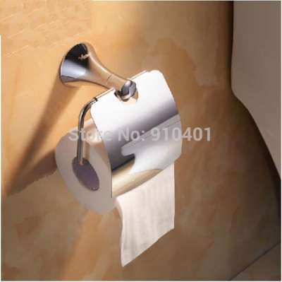Wholesale And Retail Promotion NEW Wall Mounted Bathroom Chrome Brass Toilet Paper Holder Tissue Bar With Cover
