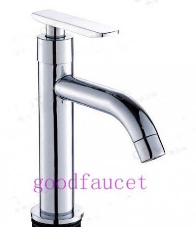 Wholesale and Retail Chrome Brass Bathroom Basin Faucet Single Handle Cold Water Faucet Tap Deck Mounted Tap [Chrome Faucet-1448|]