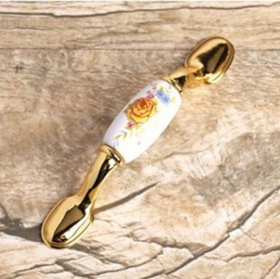 Yellow Rose Gold Style Cabinet Wardrobe Cupboard Drawer Pulls Ceramic Handles 2.99" 76mm MBS063-3 [Handles&Knobs-130|]
