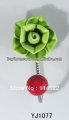new design single hook with colored ceramic flower and knob ball coat hook coat hanger towel hook wholesale YJ1077