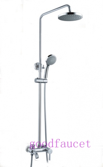 3-ways Wall mounted bathroom shower mixer tap brass chrome rainfall shower faucet set tub faucet and hand shower [Chrome Shower-2524|]