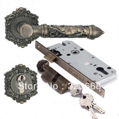 European style door lock classic zinc alloy handle New fashion type handle lockset [Fission lock-606|]