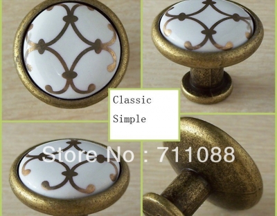 Hot selling Ceramic Zinc Alloy modern simple classic knob Kitchen Cabinet Furniture knob