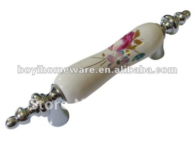 Pink tulip handle door knob oem zinc alloy door handle wholesale and retail shipping discount 50pcs/lot D09-PC