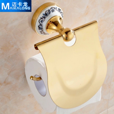 Toilet paper box toilet paper holder paper towel holder gold plated blue and white porcelain prontpage toilet paper box bathroom [OtherProducts-328|]