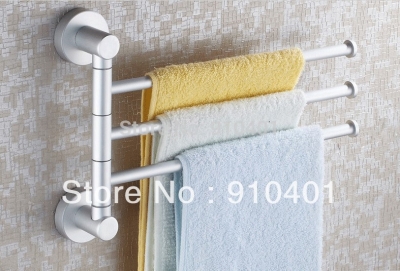 Wholdsale And Retail Promotion 2013 Towel Holder 3 Swivel Bars Aluminium Bath Rack Rail Bathroom towel Holder