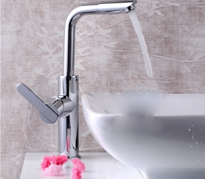 Wholesale And Retail Promotion 12" Tall Bathroom Basin Sink Mixer Tap Swivel Spout Vessel Faucet Single Handle