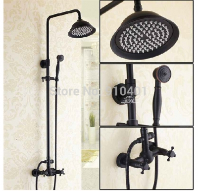 Wholesale And Retail Promotion Bathroom Luxury Rain Shower Faucet Set Dual Handles Wall Mount Shower Mixer Tap